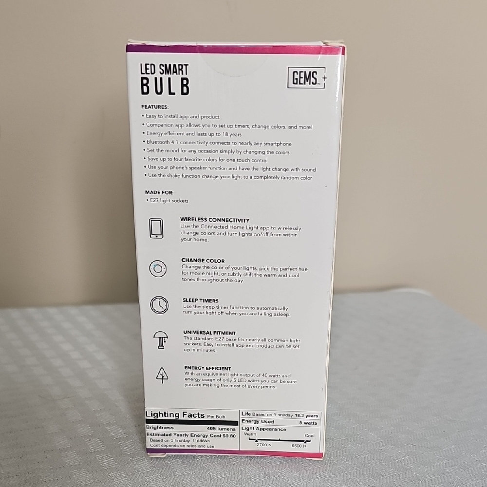 Bluetooth LED Smart Bulb - Multi-color Function - Picture 3 of 4
